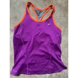 Nike size M Racerback Tank Top with built in bra dri fit purple
